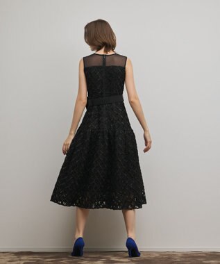 GRACE CONTINENTAL コード刺繍ワンピース ブラック