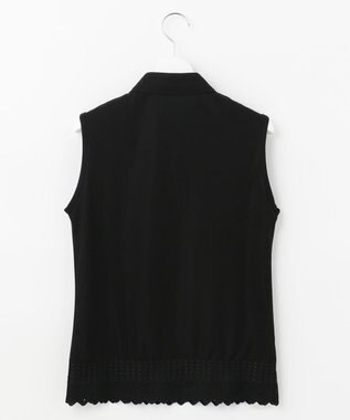 23区GOLF 【WOMEN】カノコ刺繍 ノースリーブ シャツ ブラック系