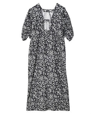 Green Parks ・ＲＡＹ　ＣＡＳＳＩＮ　フラワーｐｔナローワンピース Black