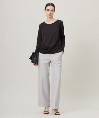 ICB 【接触冷感・UVケア・撥水・洗える】LooseWeave  スカートレイヤードワイドパンツ トープ系