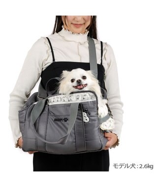 PET PARADISE スヌーピー モノトーン キャリーバッグ S  超小型犬 約1.5～4kg グレー