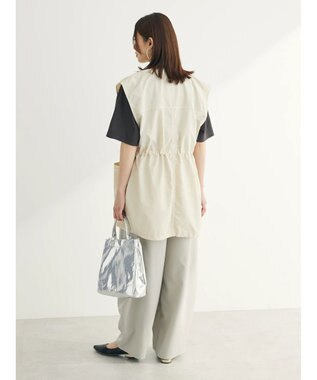 Green Parks ノーカラーミリタリーベスト Ecru