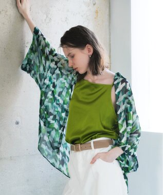 YECCA VECCA [2SET]キャミ付きシアージオメ柄シャツ