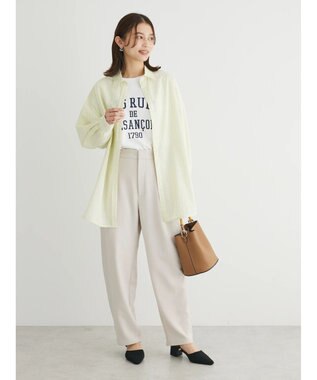 Green Parks ワンタックカーヴィーパンツ Light Beige