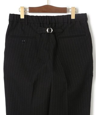 J.PRESS MEN 【J.PRESS ORIGINALS】Wool Silk Angola Chalk Stripes Spindle 1Tuck Piped Stem Slacks / Japan Made ブラック系1