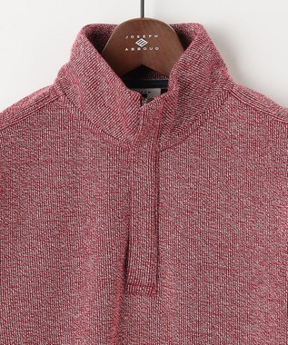 JOSEPH ABBOUD 【WEB/一部店舗限定】人気 杢糸ジャージ ハーフジップカットソー レッド系