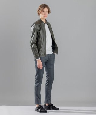 JOSEPH HOMME 【新色追加】ライトラムナッパレザー　シングルライダース カーキ系