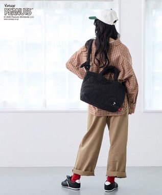 ROOTOTE 8450【スヌーピー】IP.ミディアム.キルト.ピーナッツ-0N 03：マットブラック