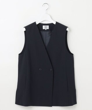 J.PRESS LADIES 【洗える・吸水速乾・接触冷感・セットアップ対応】Light ジョーゼット ジレ ダークネイビー系