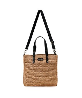 IBIZA ラフィア　2WAYバッグ 濃茶