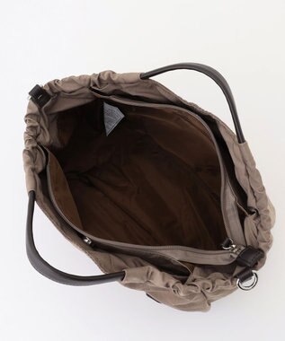 LA BAGAGERIE 【MONICA】サイドギャザー2WAYトートバッグ Sサイズ ベージュ