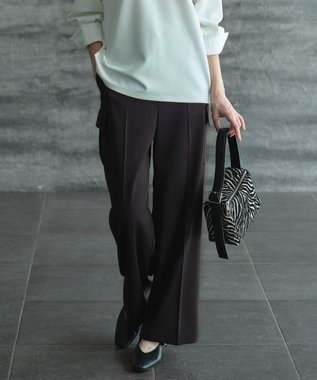 【スマートバック仕様・洗える】ストレッチダブルサテン カーゴパンツ