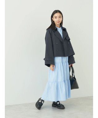 earth music&ecology ショートトレンチコート Navy