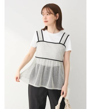 Green Parks シアーラメキャミビスチェ Ecru