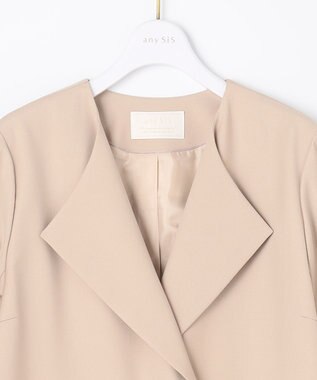 ANY SIS ノーカラーライトテロンチ コート ベージュ