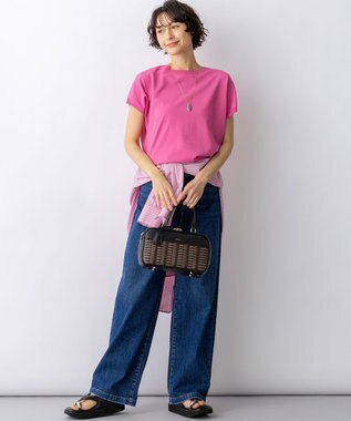 23区 【先行予約】レーヨンポリエステルストレッチ プルオーバー ニット ピンク系