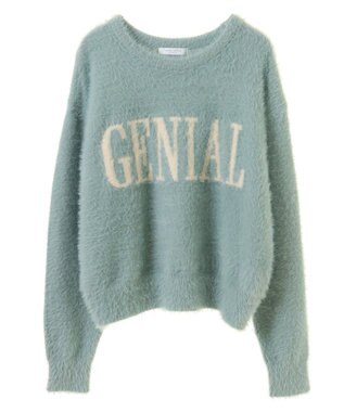 Green Parks シャギーロゴニットプルオーバー Mint