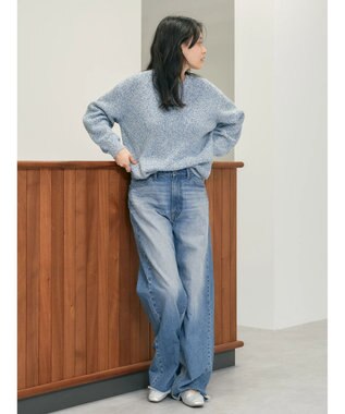 AMERICAN HOLIC 片畦クルーネックニットプルオーバー Blue