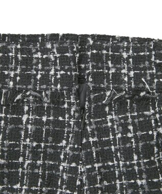 earth music&ecology 【セットアップ可】フリンジツイードミニスカート Black