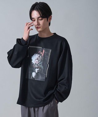 WEGO シートプリントプルオーバー ブラック