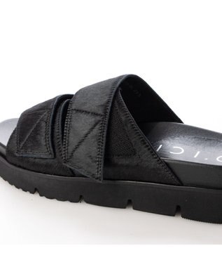MODE ET JACOMO <D'ICI>フットベッドハラコスポーツサンダル ブラック