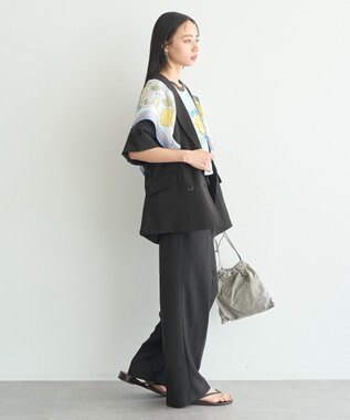 earth music&ecology 【セットアップ対応】リネンライクリラックスパンツ Black