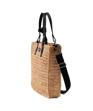 IBIZA ラフィア　2WAYバッグ 濃茶