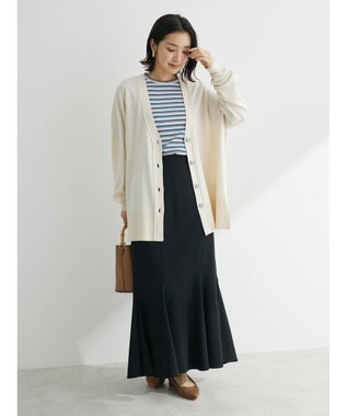 Green Parks 洗える　ミドル丈カーディガン Ivory