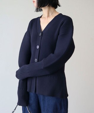 Green Parks リブニットカーディガン Navy