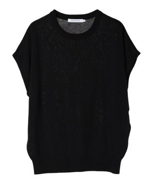AMERICAN HOLIC 接触冷感フレンチスリーブニットプルオーバー Black