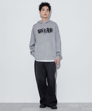 WEGO 【ユニセックス着用ITEM】ジャガードグラフィックパーカー グレー