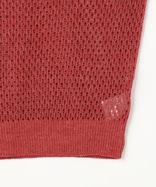 自由区 S 【SHIHOさん着用】リネンミドルゲージメッシュ ニット ピンク