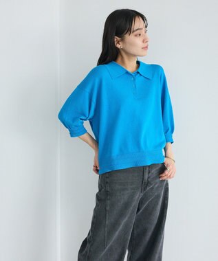 CRAFT STANDARD BOUTIQUE ポロニットプルオーバー Blue