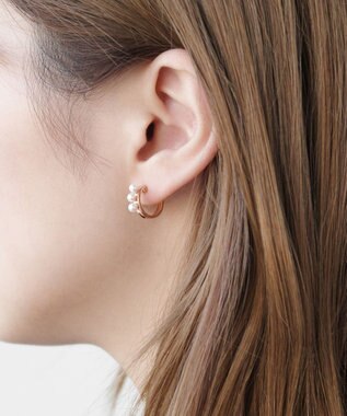 TOCCA 【WEB限定】TRILL PEARL PIERCED EARRINGS K10 淡水パール ピアス ローズ系