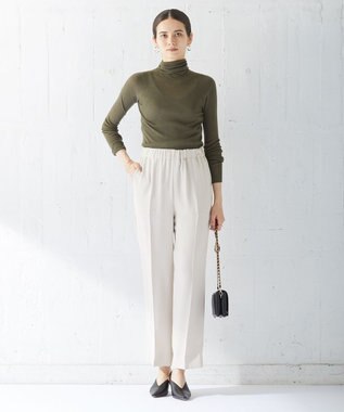 ICB 【洗える】シアーウール タートルニット アッシュカーキ系