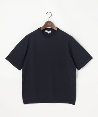 JOSEPH ABBOUD 【サステイナブル・オーガニックコットン使用】オーガニッククール ニット Tシャツ ネイビー系