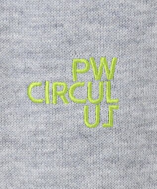 PW CIRCULUS 【MEN】【洗える】ロゴ ラグランスリーブ クルーネック ニット ライトグレー系