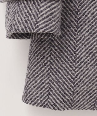 GRACE CONTINENTAL ヘリンボーンピーコート グレー