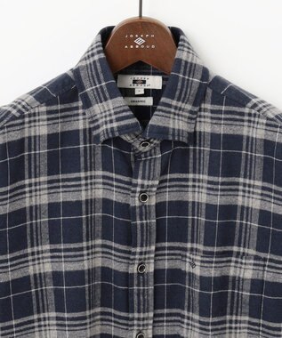 JOSEPH ABBOUD 【オーガニックコットン】ビッグチェック フランネルシャツ ネイビー系4