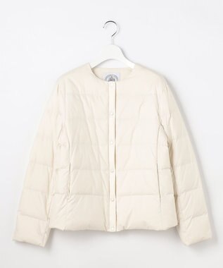 J.PRESS LADIES 【洗える】ライトダウン ノーカラー ジャケット アイボリー系