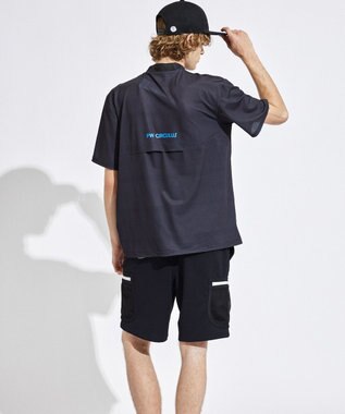 PW CIRCULUS 【吸水速乾 / 伸縮性抜群】【MEN】筆記体ロゴ COOLベンチレーションモック T ブラック系