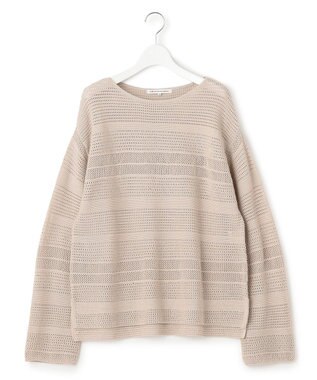 23区 【洗える】レーシーコットンコード ニット ベージュ系