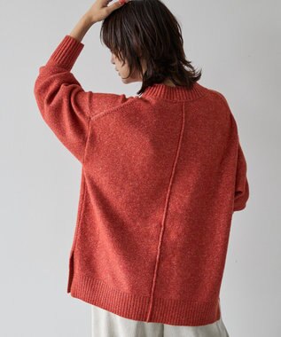 AMERICAN HOLIC サイドスリットハイネックニットプルオーバー Red