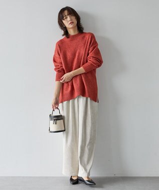 AMERICAN HOLIC サイドスリットハイネックニットプルオーバー Red