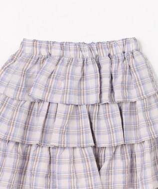 ANY KIDS 【洗濯機可能】ティアード チェックスカパン ブラウン