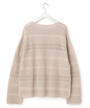 23区 S 【洗える】レーシーコットンコード ニット ベージュ系