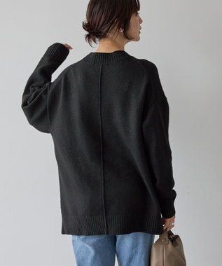 AMERICAN HOLIC サイドスリットハイネックニットプルオーバー Black