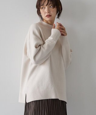 AMERICAN HOLIC サイドスリットハイネックニットプルオーバー Ivory