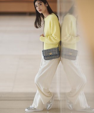 23区 S 【洗える】ウールカシミヤ パフスリーブ ニット ライトイエロー系