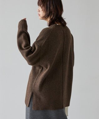 AMERICAN HOLIC サイドスリットハイネックニットプルオーバー Brown